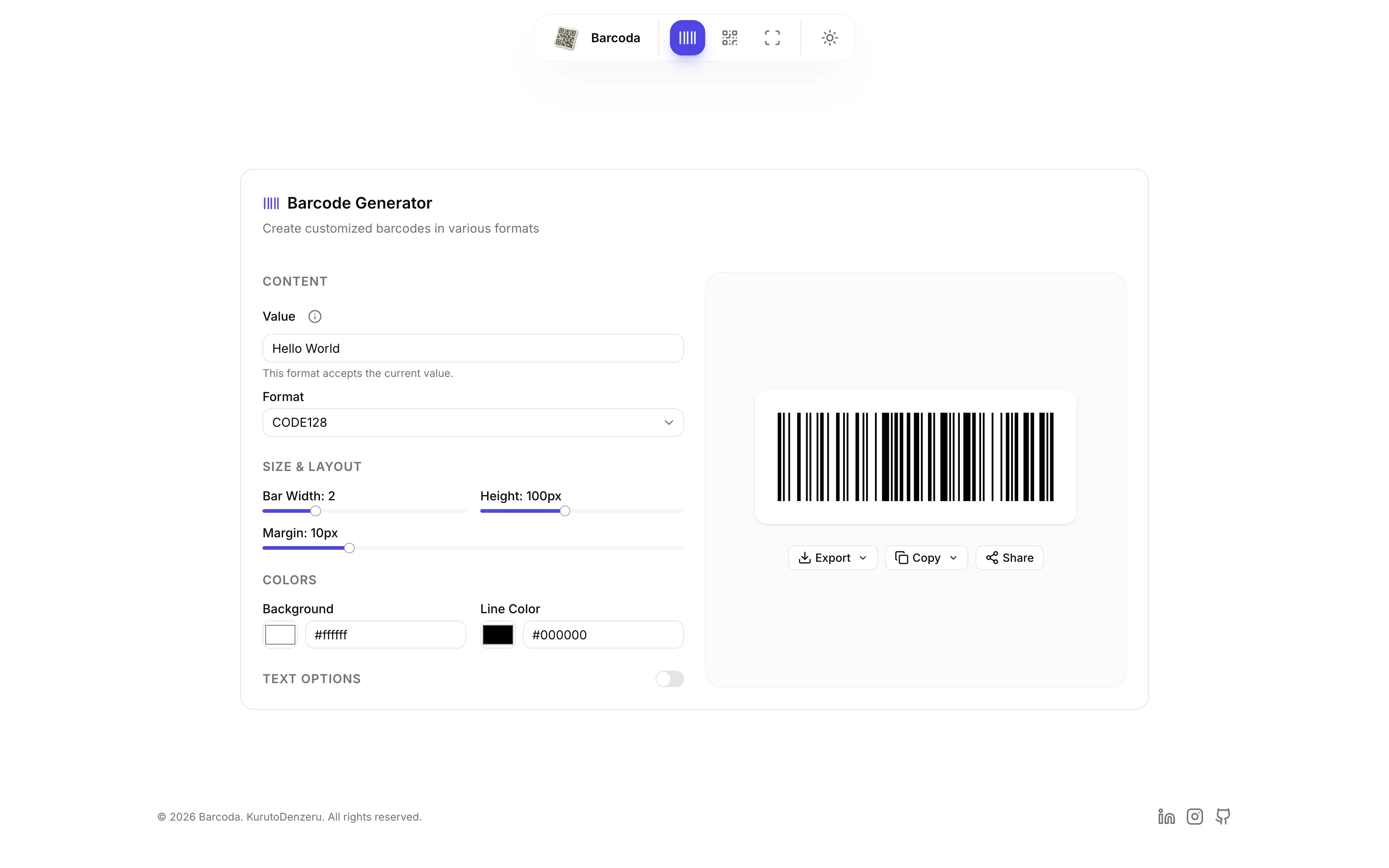  📊 Barcoda - Barcode + QR Generator & Code Scanner