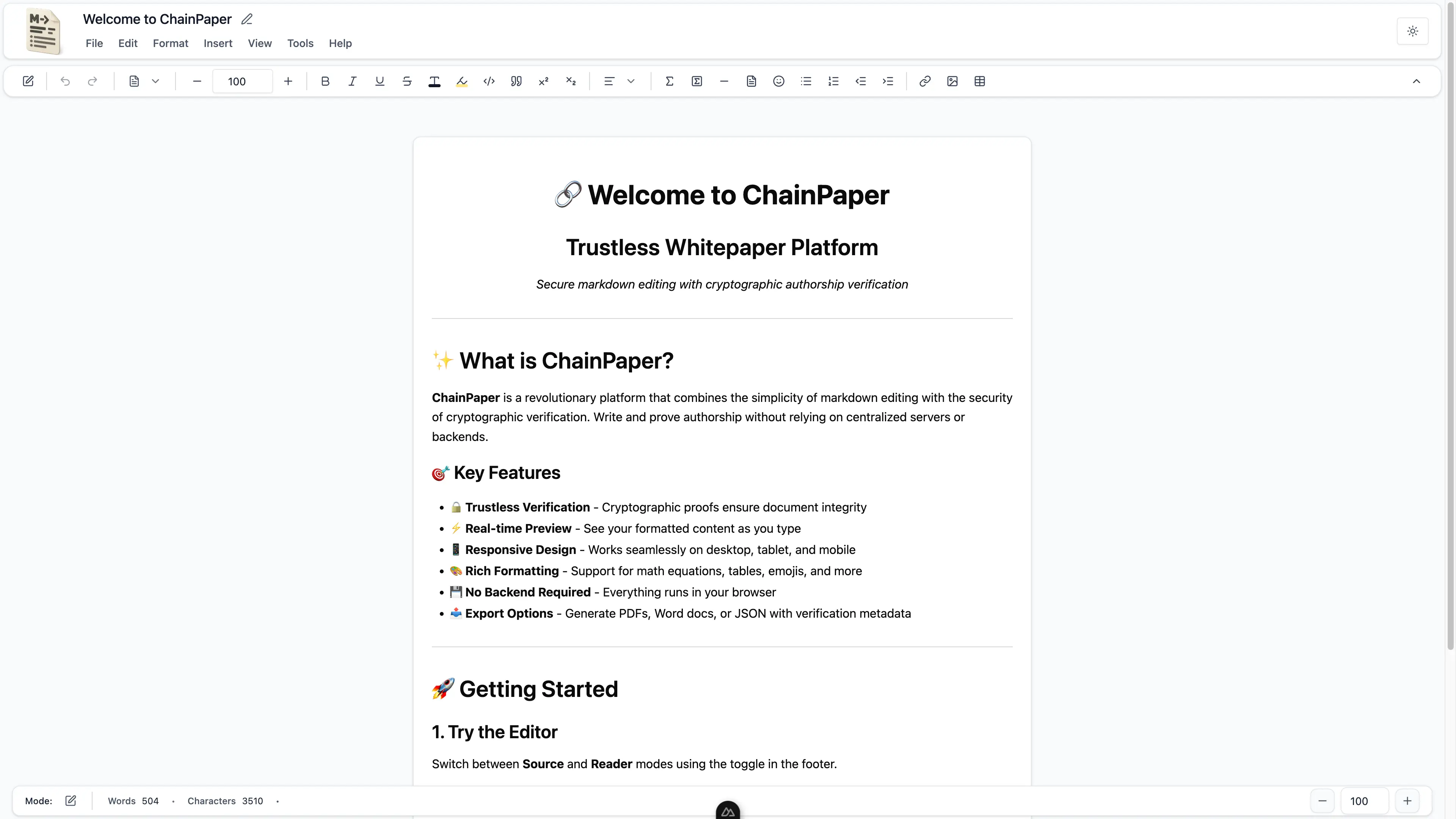ChainPaper - Trustless Whitepaper