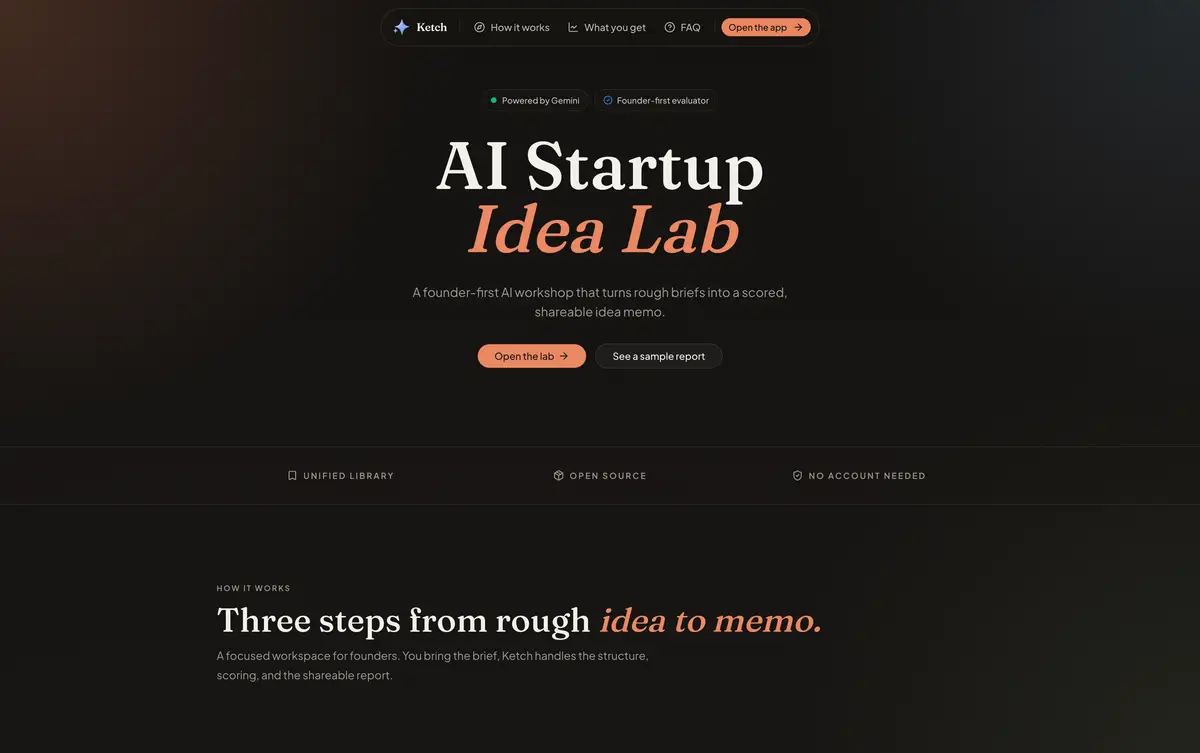 Ketch - AI Startup Idea Lab