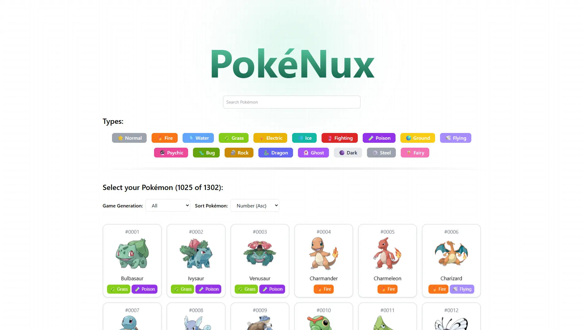 PokéNux - RESTful API Pokedex
